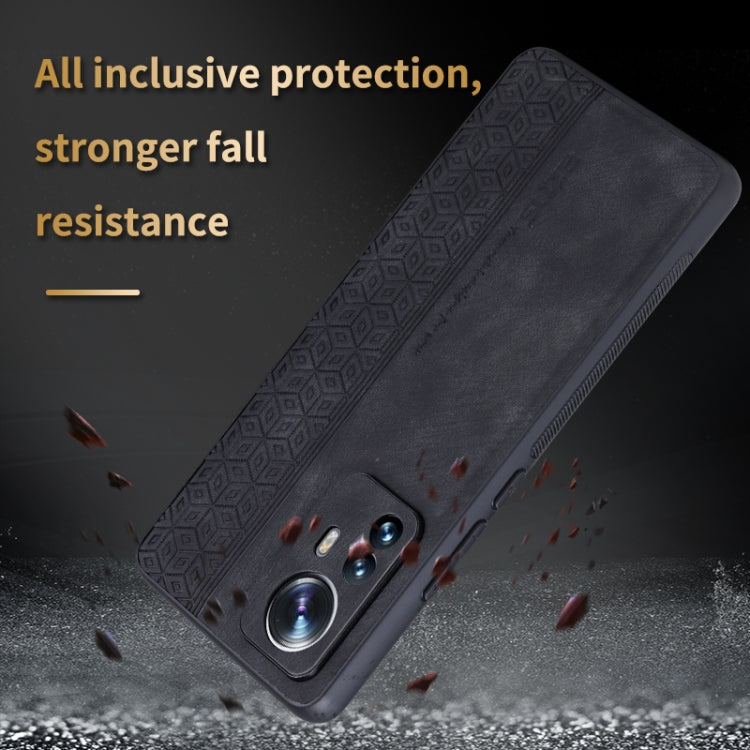 For Xiaomi 12 / 12S / 12X AZNS 3D Embossed Skin Feel Phone Case(Brown)