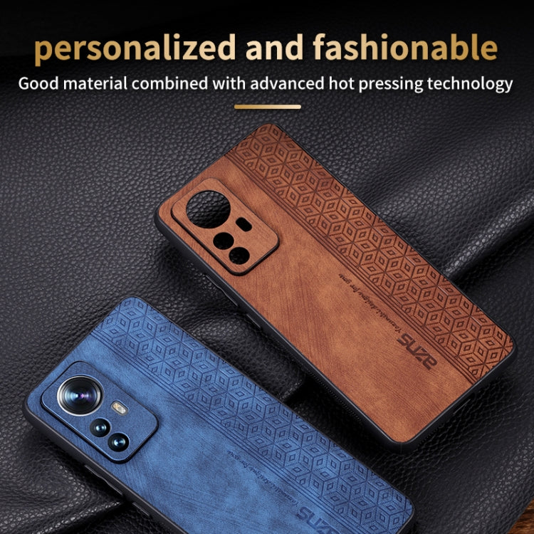 For Xiaomi 12 / 12S / 12X AZNS 3D Embossed Skin Feel Phone Case(Brown)