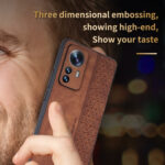 For Xiaomi 12 Pro / 12S Pro AZNS 3D Embossed Skin Feel Phone Case(Brown)