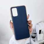 For Xiaomi Redmi Note 11 Global/Note 11S 4G Genuine Leather Luolai Series Electroplating Phone Case(Dark Blue)