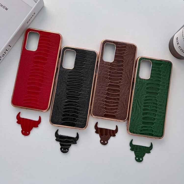 For Xiaomi Redmi Note 11 Global/Note 11S 4G Genuine Leather Weilai Series Nano Plating Phone Case(Green)