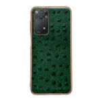 For Xiaomi Redmi Note 11 Global/Note 11S 4G Genuine Leather Ostrich Texture Nano Plating Phone Case(Green)