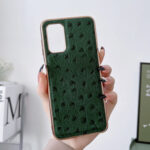 For Xiaomi Redmi Note 11 Global/Note 11S 4G Genuine Leather Ostrich Texture Nano Plating Phone Case(Green)