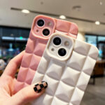 For iPhone 11 3D Grid TPU Phone Case(Pink)