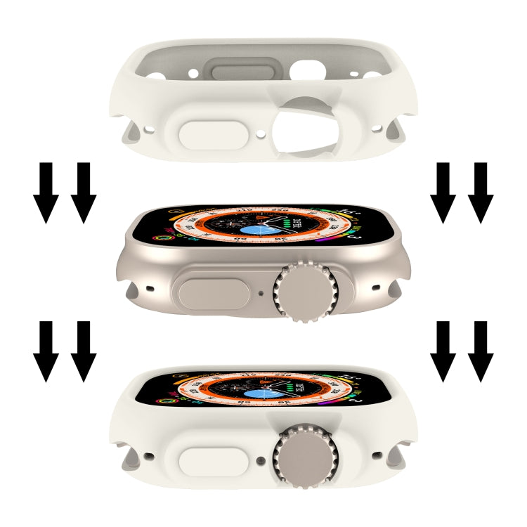 For Apple Watch Ultra 49mm Candy TPU Protective Case(Cream White)