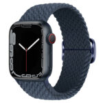 Buckle Nylon Braided Watch Band for Apple Watch Ultra 49mm / Series 8&7 45mm / SE 2&6&SE&5&4 44mm / 3&2&1 42mm(Dark Blue)
