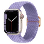 Buckle Nylon Braided Watch Band for Apple Watch Ultra 49mm / Series 8&7 45mm / SE 2&6&SE&5&4 44mm / 3&2&1 42mm(Lavender)