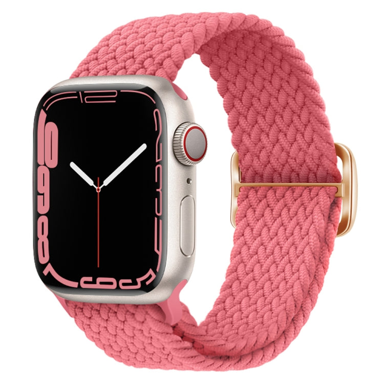 Buckle Nylon Braided Watch Band For Apple Watch Series 8&7 41mm / SE 2&6&SE&5&4 40mm / 3&2&1 38mm(Pink)