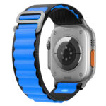 For Apple Watch Ultra 49mm Nylon Watch Band (Black Blue)