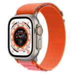 For Apple Watch Ultra 49mm Nylon Watch Band (Orange+Pink)