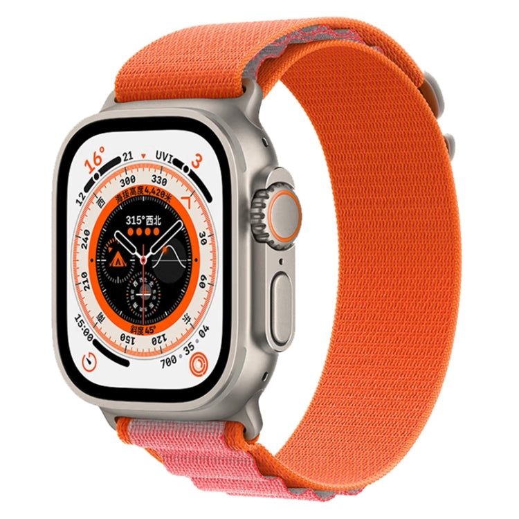 For Apple Watch Ultra 49mm Nylon Watch Band (Orange+Pink)