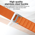 For Apple Watch Ultra 49mm Nylon Watch Band (Black+Orange)