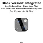 For iPhone 14  / 14 Plus imak High Definition Integrated Glass Lens Film Black Version