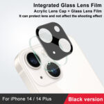 For iPhone 14  / 14 Plus imak High Definition Integrated Glass Lens Film Black Version