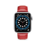 Genuine Leather Watch Band For Apple Watch Ultra 49mm / Series 8&7 45mm / SE 2&6&SE&5&4 44mm / 3&2&1 42mm (Red)