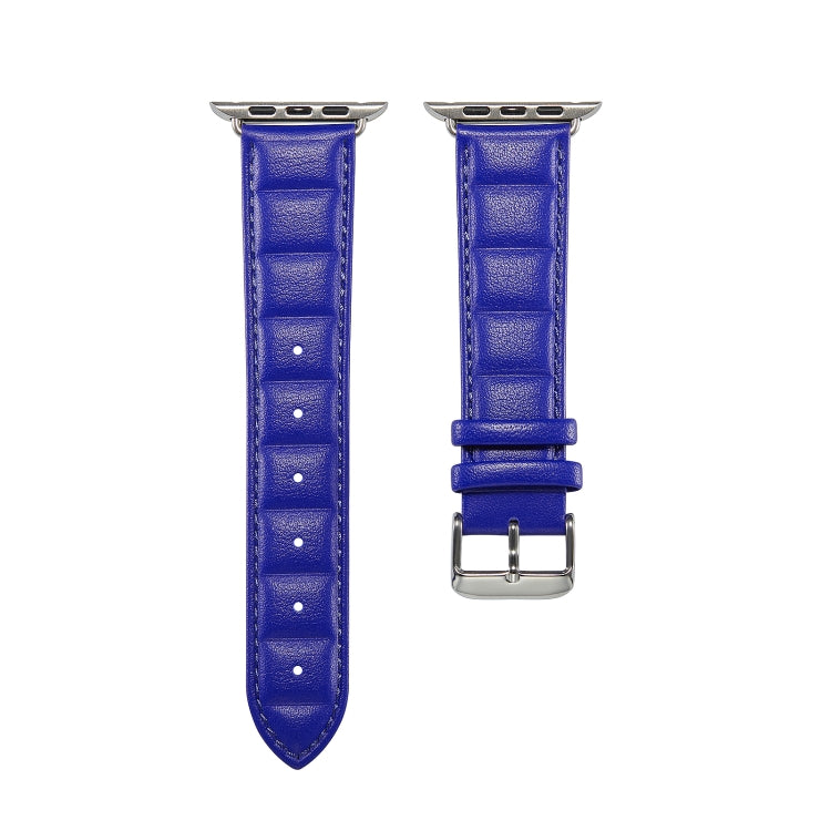 Genuine Leather Watch Band For Apple Watch Ultra 49mm / Series 8&7 45mm / SE 2&6&SE&5&4 44mm / 3&2&1 42mm(Blue)