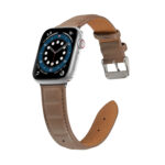 Genuine Leather Watch Band For Apple Watch Series 8&7 41mm / SE 2&6&SE&5&4 40mm / 3&2&1 38mm(Grey)