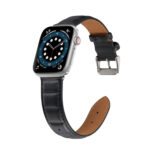 Genuine Leather Watch Band For Apple Watch Series 8&7 41mm / SE 2&6&SE&5&4 40mm / 3&2&1 38mm(Black)