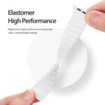 DUX DUCIS Sea Wave Silicone Watch Band For Apple Watch Series 8&7 41mm / SE 2&6&SE&5&4 40mm / 3&2&1 38mm(White)