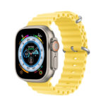 DUX DUCIS Sea Wave Silicone Watch Band For Apple Watch Series 8&7 41mm / SE 2&6&SE&5&4 40mm / 3&2&1 38mm(Yellow)