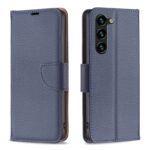 For Samsung Galaxy S23+ 5G Litchi Texture Pure Color Leather Phone Case(Blue)