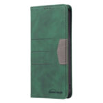 For Samsung Galaxy S23+ 5G BF10 Color Block Magnetic Flip Leather Phone Case(Green)