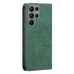 For Samsung Galaxy S23 Ultra 5G BF10 Color Block Magnetic Flip Leather Phone Case(Green)