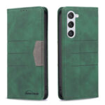 For Samsung Galaxy S23 5G BF10 Color Block Magnetic Flip Leather Phone Case(Green)