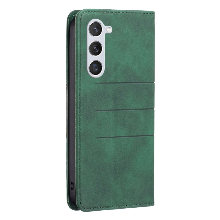 For Samsung Galaxy S23 5G BF10 Color Block Magnetic Flip Leather Phone Case(Green)