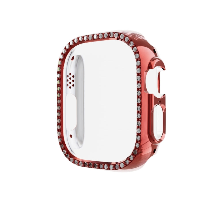 For Apple Watch Ultra 49mm Diamond Hollow PC Watch Case(Red)