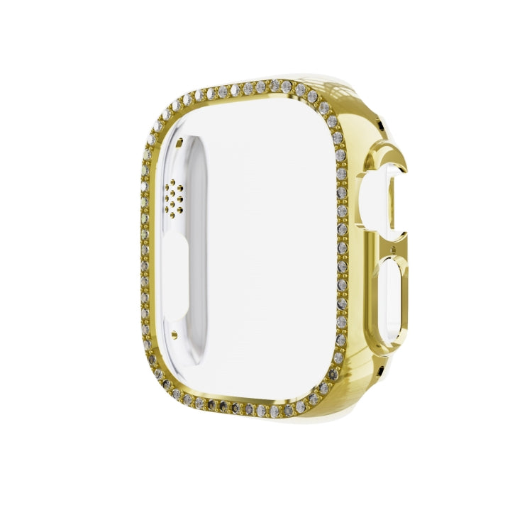 For Apple Watch Ultra 49mm Diamond Hollow PC Watch Case(Gold)