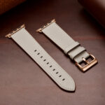 Classic Cowhide Genuine Leather Watch Band For Apple Watch Ultra 49mm / Series 8&7 45mm / SE 2&6&SE&5&4 44mm / 3&2&1 42mm(Beige)