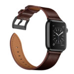 Classic Cowhide Genuine Leather Watch Band For Apple Watch Ultra 49mm / Series 8&7 45mm / SE 2&6&SE&5&4 44mm / 3&2&1 42mm(Dark Brown)