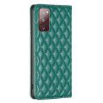 For Samsung Galaxy S20 FE Diamond Lattice Magnetic Leather Flip Phone Case(Green)