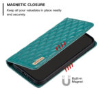 For Samsung Galaxy S20 FE Diamond Lattice Magnetic Leather Flip Phone Case(Green)