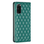 For Samsung Galaxy S20 Diamond Lattice Magnetic Leather Flip Phone Case(Green)