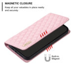 For Samsung Galaxy S20 Diamond Lattice Magnetic Leather Flip Phone Case(Pink)