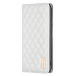 For Samsung Galaxy S22 Ultra 5G Diamond Lattice Magnetic Leather Flip Phone Case(White)