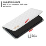 For Samsung Galaxy S22 Ultra 5G Diamond Lattice Magnetic Leather Flip Phone Case(White)