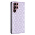 For Samsung Galaxy S22 Ultra 5G Diamond Lattice Magnetic Leather Flip Phone Case(Purple)