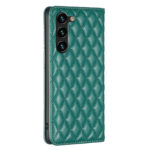 For Samsung Galaxy S23+ 5G Diamond Lattice Magnetic Leather Flip Phone Case(Green)