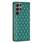 For Samsung Galaxy S23 Ultra 5G Diamond Lattice Magnetic Leather Flip Phone Case(Green)