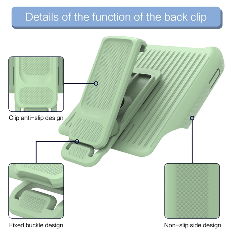 For Samsung Galaxy S23 Ultra 5G Explorer Series Back Clip Holder PC Phone Case(Dark Green)