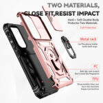 For Samsung Galaxy S23 5G Sliding Camshield Holder Phone Case(Rose Gold)