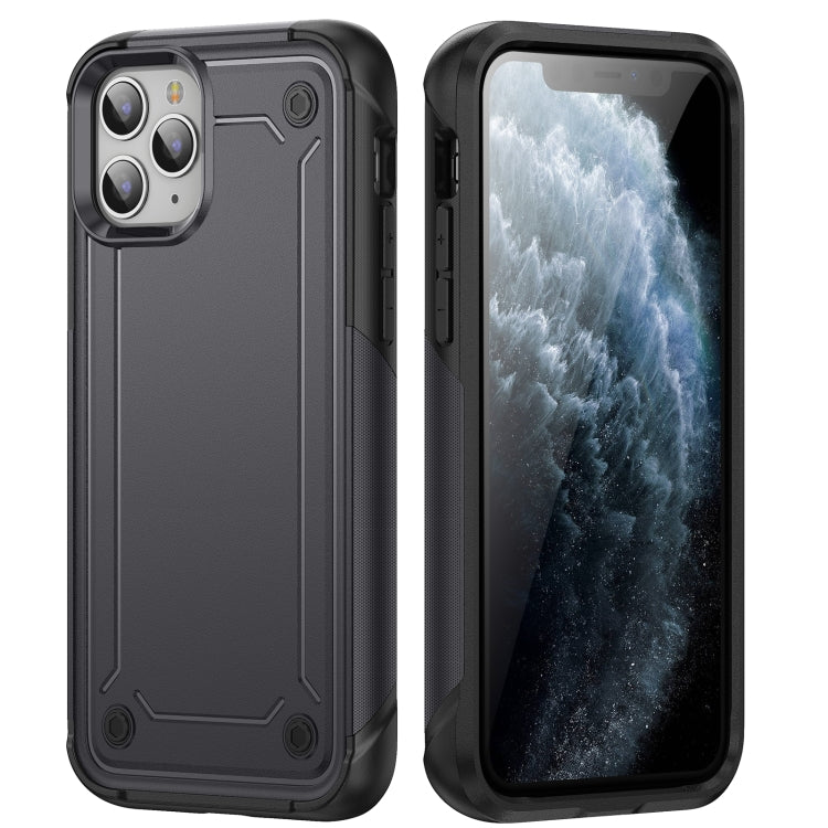 For iPhone 11 Pro Max 2 in 1 Soft TPU Hard PC Phone Case(Grey)