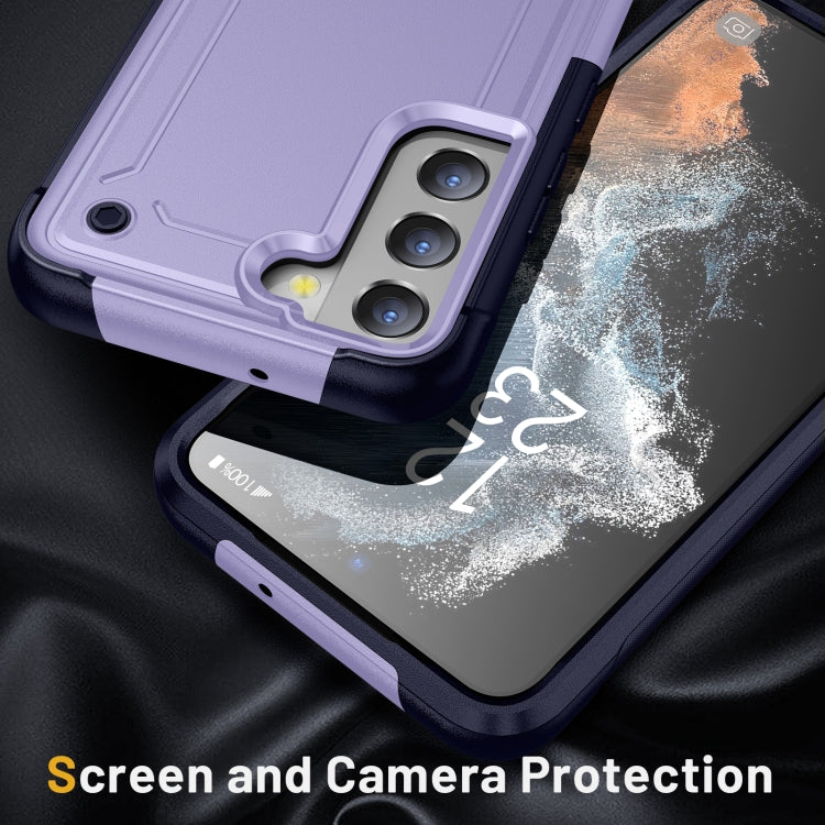 For Samsung Galaxy S21 5G 2 in 1 Soft TPU Hard PC Phone Case(Purple Royal Blue)