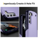 For Samsung Galaxy S21 5G 2 in 1 Soft TPU Hard PC Phone Case(Purple Royal Blue)