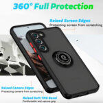 For Samsung Galaxy S23 5G Q Shadow I Ring Kickstand PC and TPU Hybrid Phone Case(Black)