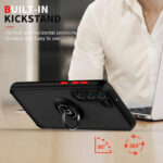 For Samsung Galaxy S23 5G Q Shadow I Ring Kickstand PC and TPU Hybrid Phone Case(Black)