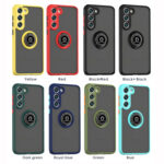 For Samsung Galaxy S23+ 5G Q Shadow I Ring Kickstand PC and TPU Hybrid Phone Case(Black)